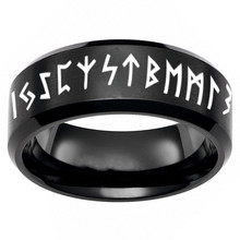 Aço inoxidável viking escandinavo preto/ouro/cor azul anel feminino moda norse rune anéis para mulheres amuleto jóias 2024 - compre barato
