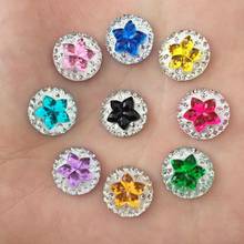 Resin Round 200pcs 12mm Flower Flatback Scrapbook /Wedding Decoration Diy Craft K22*5 2024 - buy cheap