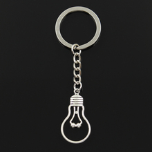 Fashion 30mm Key Ring Metal Key Chain Keychain Jewelry Antique Bronze Silver Color Plated Light Bulb 19x35mm Pendant 2024 - buy cheap