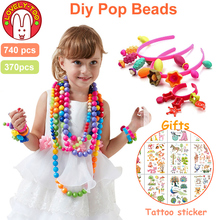 740 Uds Pop cuentas Diy juguetes 5 7 artesanías creativas niños pulsera pulseras de la joyería del grano del Kit de juguetes educativos para niños 2024 - compra barato