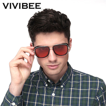 Óculos escuros vivibee 2021, óculos estilo vintage para homens e mulheres, lentes vermelhas, retrô e quadrado 2024 - compre barato