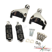 Apoio de pé traseiro para motocicletas, preto cromado, para harley personalizado, sportster, xl883, 1200, 2004-2013 2024 - compre barato