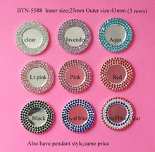 Bandeja de botones con diamantes de imitación, 3 filas, 100 uds, se puede elegir colores (BTN-5588) 2024 - compra barato