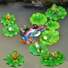 House Garden Courtyard Floating Frog Mallard Duck Home Resin Bird Craft Fishpond Fish Tank Ornament Lotus Flower Decoration 2024 - buy cheap