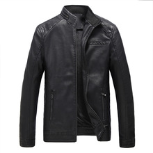 Мужская кожаная куртка, мотоциклетная куртка из искусственной кожи, верхняя одежда для зимы, пальто из искусственной кожи для мужчин 2024 - купить недорого