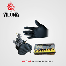 Yilong luvas de látex para tatuagem, 100 peças, tatuagem de alta qualidade, arte corporal, preta, descartável, acessórios de tamanho disponíveis, frete grátis 2024 - compre barato