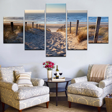 Pinturas en lienzo para pared, Marco impreso en HD, imágenes de paisaje de playa, dunas de arena en el Mar del Norte, carteles, decoración para sala de estar, 5 piezas 2024 - compra barato