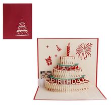 3D Pop Up Greeting Card Happy Birthday Cake Music LED Postcard with Envelope 2024 - buy cheap