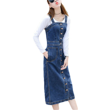 Spring Summer Female Straps Jeans Dress Vintage Plus size Women Suspender Sundress Denim Dress Slim Midi Sleeveless Vestido Z661 2024 - buy cheap