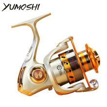 Yumoshi segunda 12bb 5.2:1 molinete de metal para pesca, carretel giratório para pesca em água salgada e fresca, pesca de carpas 2024 - compre barato