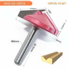 6mm*32mm*120Degree,10pcs,Free shipping CNC Engraving Woodworking Milling Cutter,Tungsten Solid carbide End Mill,3D V Router Bit 2024 - buy cheap