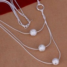 N187 925 ювелирные изделия ожерелье с серебряным покрытием, серебряное ожерелье с подвеской тройное ожерелье N187 /RZHWRXNA TUCNIWJE 2024 - купить недорого