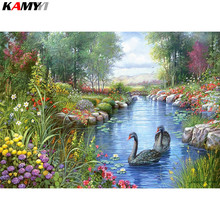 Full Square/Round Drill 5D DIY Diamond Painting Two black swans 3D Embroidery Cross Stitch Mosaic Decor HYY 2024 - buy cheap