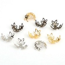 300PCs Rhodium/Gold/Antique Bronze Tone Flower Bead Caps Jewelry Findings 14x14mm(Fit 12-14mm Bead) 2024 - buy cheap