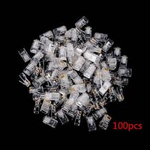 Gold plated RJ45 Net Network Modular Plug Cat5 CAT5e Connector 8P8C utp Unshielded Modular Rj45 Plug NEW 25/100/ 200/500 PCS 2024 - купить недорого