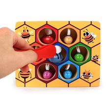 Tabuleiro de jogos de colmeia de madeira, 7 peças de abelhas com braçadeira, brinquedo educacional para crianças 2024 - compre barato
