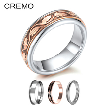 Женские титановые кольца Cremo, коричневые аксессуары из эмали, штабелируемые кольца из нержавеющей стали 2024 - купить недорого