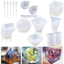 1 Set Large Clear DIY Silicone Molds for Resin, Soap, Wax etc, Epoxy Resin Mold Including Cube, Pyramid,Sphere,Diamond, Stone Re 2024 - buy cheap