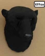 Cabeça de urso preto de polietileno e furs, boneco de cabeça de urso, presente 19x13x18cm xf973 2024 - compre barato