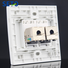 SeTo 86 tipo doble Gigabit Shield Network RJ-45 Cat6, toma de corriente, placa de pared, Keystone 2024 - compra barato