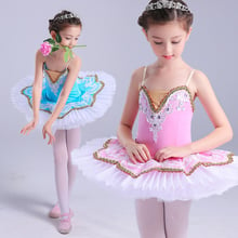 Fantasia de balé profissional para crianças, branco/azul/rosa, lago dos cisnes, roupa de balé para meninas, vestido de bailarina, vestidos infantis 2024 - compre barato
