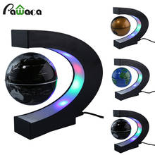 Креативный C Форма LED Плавающий Tellurion Электронный магнитный левитационный Плавающий глобус Карта мира со светодиодной подсветкой домашний декор 2024 - купить недорого