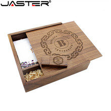 Jaster (170mm * 170mm * 35mm) álbum de fotos de madeira, usb + caixa, pendrive usb, disco em u, 8gb, 16gb, 32gb, 64gb, presente de estúdio de casamento 2024 - compre barato