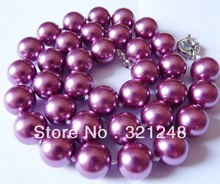 12mm redondo púrpura cáscara simulada perla cuerda para cuentas collar de cadena roménica mujeres alta calidad regalos fabricación de joyas 18 pulgadas MY2026 2024 - compra barato