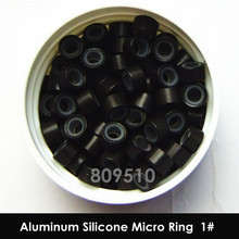Microanillo de silicona para extensión de cabello, 3000 unids/lote, negro, marrón oscuro y Rubio, Color Aluminio 2024 - compra barato