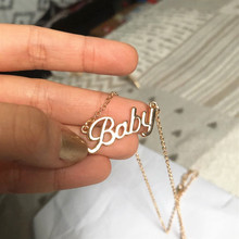 Cute Baby Necklace Popular Brand Letter"Baby"Pendant Necklaces Women Necklace For Girls Lovers Mother Gift Hot In Europe USA 2024 - buy cheap