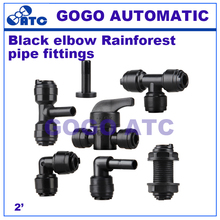 Black elbow three-way valve plug partition pipe spray pipe fittings water purifier rainforest accessories L/T type connector 2024 - buy cheap