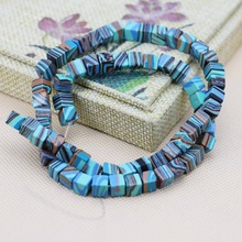 6mm Fashion New Cube Blue Malachite loose DIY beads Jewelry crafts making design 15inch Girls Gifts stone For Necklace Bracelet 2024 - buy cheap