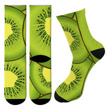 New 3d Printed Kiwi Fruit Men Crew Cycling Socks Street Trend Food Taco Skateboard Long Socks Causal Peanut Funny Tube Socks 2024 - buy cheap