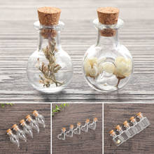 5pcs/pack Mini Transparent Glass Empty Sample Jars Wishing Bottle Empty Storage Vials DIY Pendants Cork Stopper Home Decoration 2024 - buy cheap