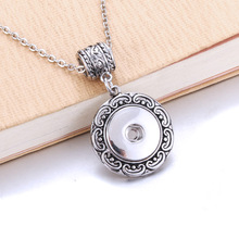 Snap Button Jewelry Metal Pendant Necklace with 60CM Link chain Fit 18/20mm Snap Necklace Boom Life Jewelry 6677 2024 - buy cheap