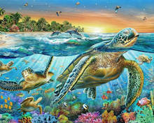 DIY Diamond Embroidery Sea turtle Diamond Painting Cross Stitch Underwater world Diamond Mosaic Embroidery With Home Decoration 2024 - buy cheap