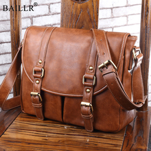 New Vintage Male PU Leather Messenger Bags Men Travel School Bags Leisure Shoulder Bags Hot Sale Fashion Crossbody Shoulder Bag 2024 - buy cheap