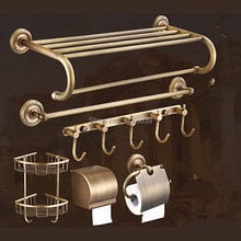 all copper antique towel rack,brass Retro Bathroom Shelves,wall mounted Bathroom hardware accessories kit,J16540 2024 - buy cheap