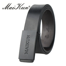 MAIKUN-cinturones de cuero negro para mujer, cinturones de diseñador de marca de lujo, cinturones vaqueros de alta calidad, hebilla de plata lisa 2024 - compra barato