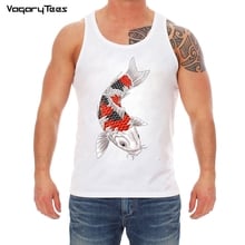 Vagrytees brand Japan tattoo style Japanese Koi Carp fish Tank top Women Men tops Male Female Slim fit Unisex Cool clothing 2024 - buy cheap