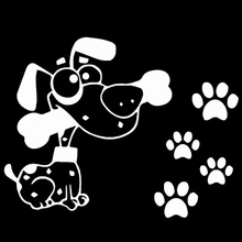 14,5 см * 11,2 см Виниловая наклейка для автомобиля с изображением милой собачьей и собачьей лапы черная/Серебряная Фотография 2024 - купить недорого