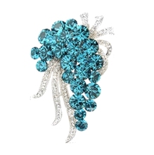 2.5 Inch Large Diamante Rhinestone Blue Crystal Wedding Bridal Brooch Party Prom Pin Gift Jewelry 2022 - buy cheap