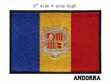 Нашивка с вышивкой в виде флага на Andorra, 3 дюйма 2024 - купить недорого