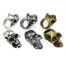 100pcs Single Vertical Hole Metal Skull Beads for Paracord Knife Lanyards 2024 - buy cheap