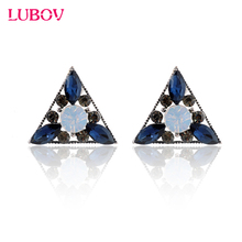 2018 New Elegant Triangle Crystal Stud Earrings for Women Trendy Golden Piercing Earrings Fashion Party Jewelry Girls Gift 2024 - buy cheap