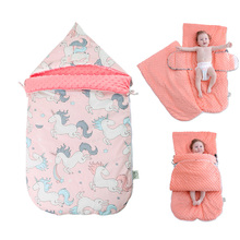 Grânulos 3d de algodão macio e quente, saco de dormir, carrinho de bebê engrossado, saco de dormir para recém-nascido, cobertor com colcha anti-chute de inverno 2024 - compre barato