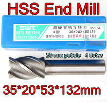 35*20*53*132mm  1pcs 20mm petiole 4flutes HSS AL End Mill  Machining  steel  Free shipping 2024 - buy cheap