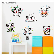 Funny Expression panda stickers 30*40cm Bedroom baby lovely decorative painting stickers home decorate Vinyl Sticker 2024 - buy cheap
