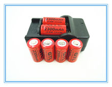 6x 2300mAh 16340 CR123A   Rechargeable Li-ion Battery  Red For LED Flashlight  + Travel Charger 2024 - buy cheap