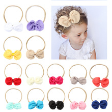 5Pcs/lot High Quality Handmade solid Nylon Headband Bow Headbands For cute Kids Girls Hair Accessories Headwear cloth head band 2024 - buy cheap